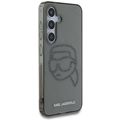 Etui na Samsung Galaxy S25 S931, Karl Lagerfeld, IML Rhinestones Karl's Head, Czarne