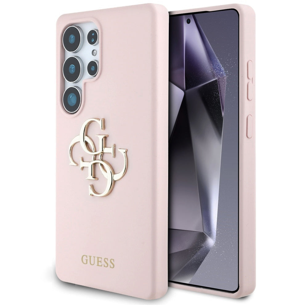 Etui na Samsung Galaxy S25 Ultra S938, Guess, 4G Grained Big and Classic Logo, Różowy