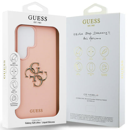 Etui na Samsung Galaxy S25 Ultra S938, Guess, 4G Grained Big and Classic Logo, Różowy