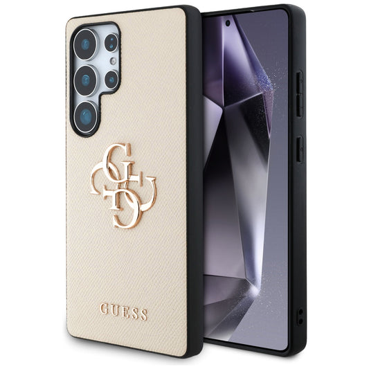 Etui na Samsung Galaxy S25 Ultra S938, Guess, 4G Grained Big and Classic Logo, Beżowy