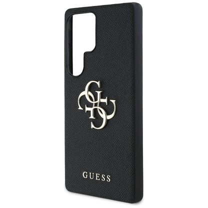 Case for Samsung Galaxy S25 Ultra S938, Guess, 4G Grained Big and Classic Logo, Black