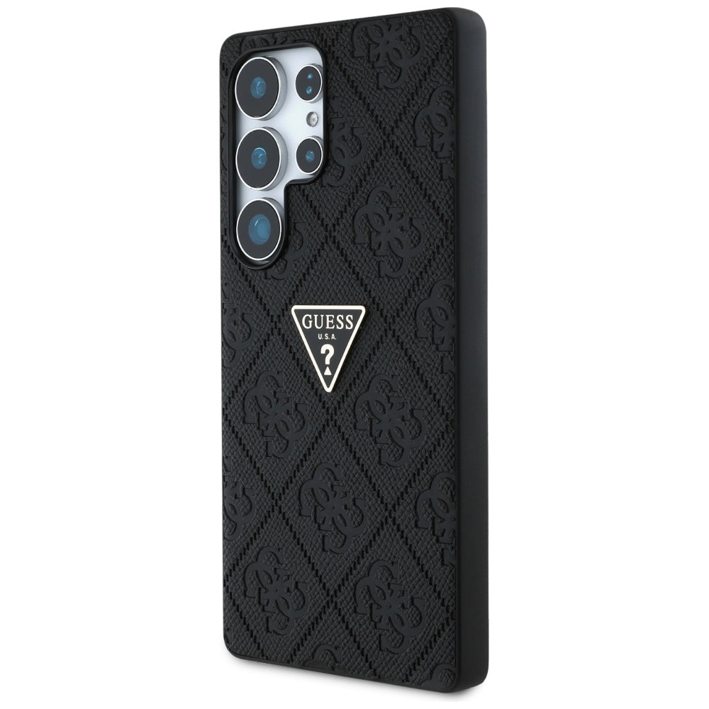 Etui na Samsung Galaxy S25 Ultra S938, Guess, Grained Hot Stamp 4G Triangle, Czarne