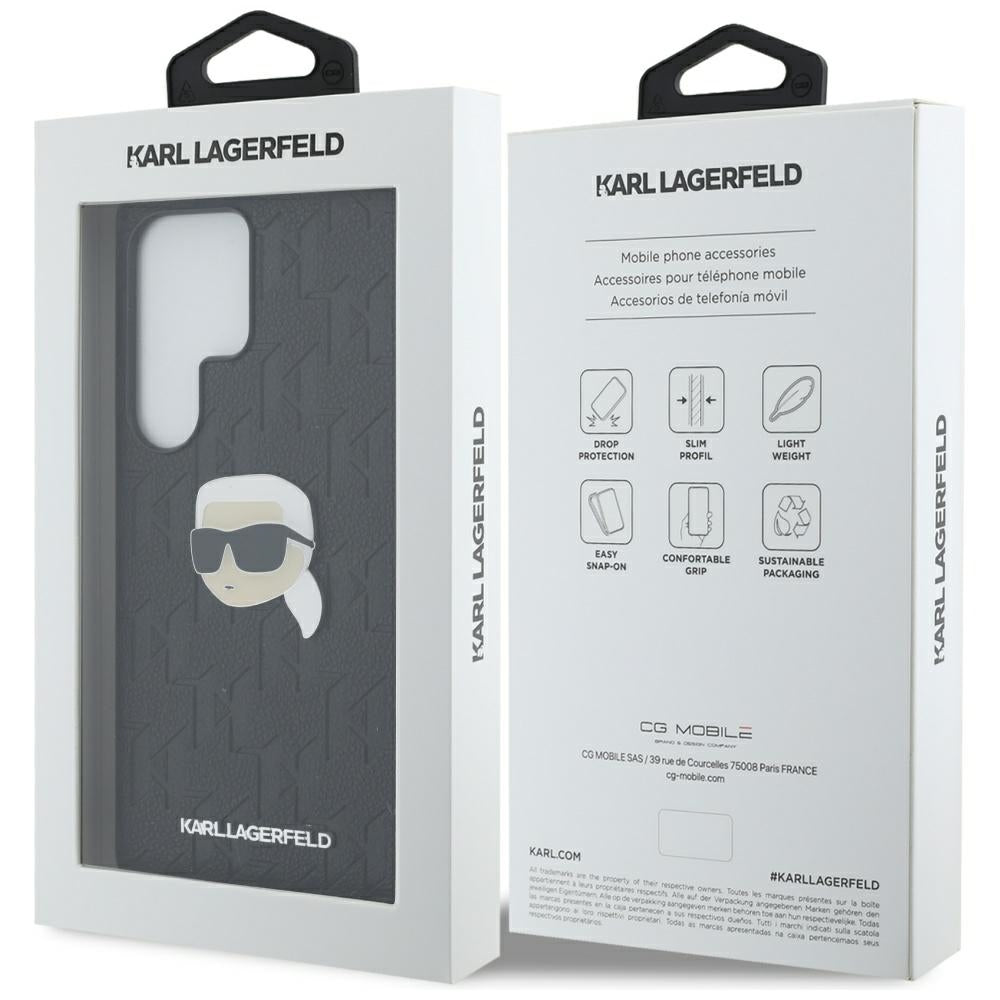 Etui na Samsung Galaxy S25 Ultra S938, Karl Lagerfeld, Monogram Karl's Head, Czarne