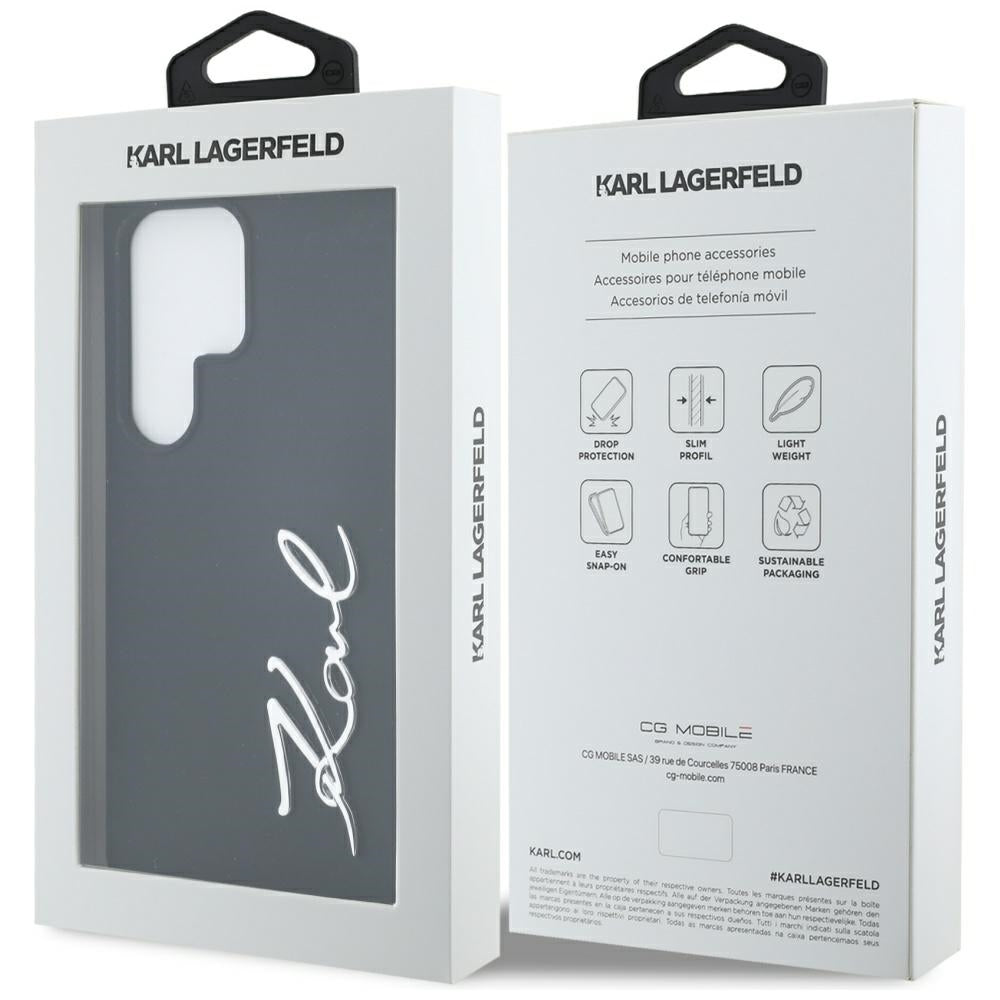 Etui na Samsung Galaxy S25 Ultra S938, Karl Lagerfeld, Silikonowe Logo Metalowe, Czarne