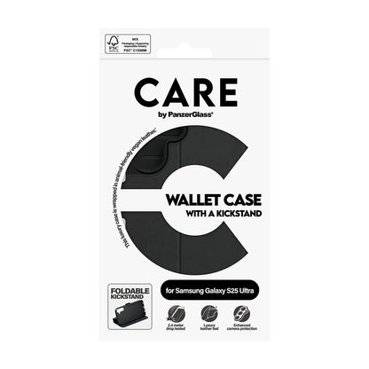 Etui na Samsung Galaxy S25 Ultra S938, PanzerGlass, Care Feature Kickstand Wallet, Czarne