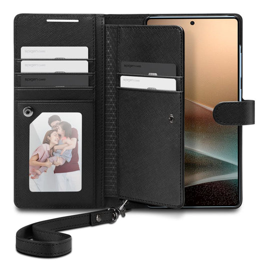 Etui na Samsung Galaxy S25 Ultra S938, Spigen, Wallet S, Czarne ACS09124