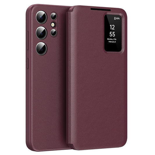 Etui na Samsung Galaxy S25 Ultra S938, Techsuit, SmartView, Czerwony