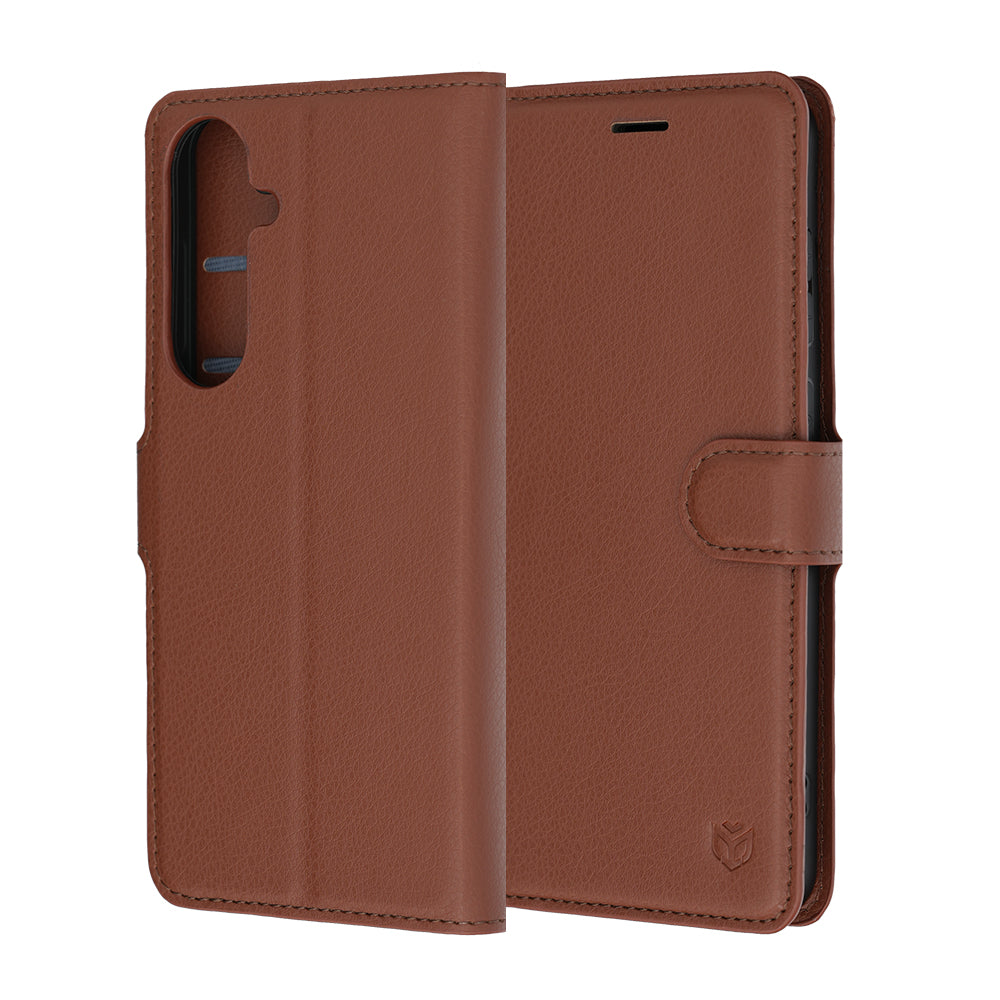 Etui na Samsung Galaxy S26 FE / S25 FE, Techsuit, Leather Folio, Brązowe