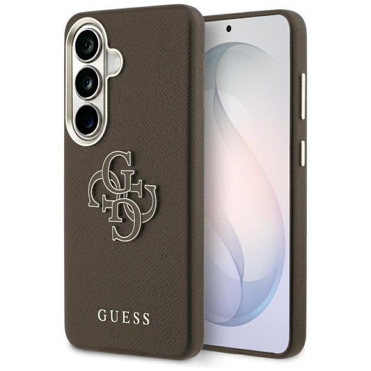 Etui na Samsung Galaxy S26 Plus S947, Guess, 4G Grained Big and Classic Logo, Brązowe