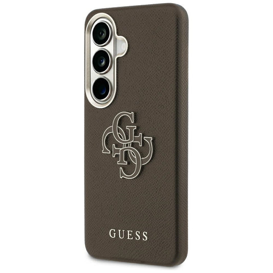 Etui na Samsung Galaxy S26 Plus S947, Guess, 4G Grained Big and Classic Logo, Brązowe