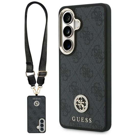 Etui na Samsung Galaxy S26 S942, GUESS, 4G Big Rhinestone Triangle Strap, Czarne