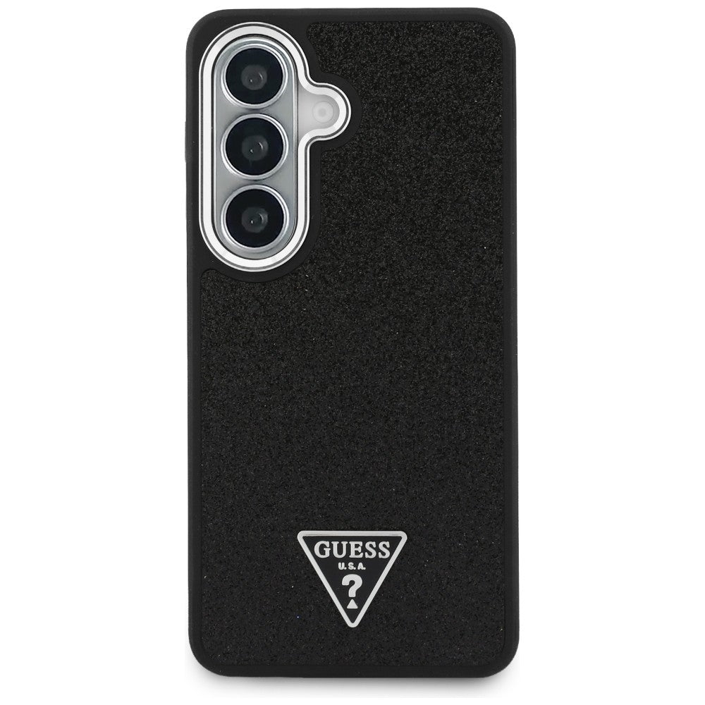 Case for Samsung Galaxy S26 S942, Guess, Fixed Glitter Triangle Logo, Black
