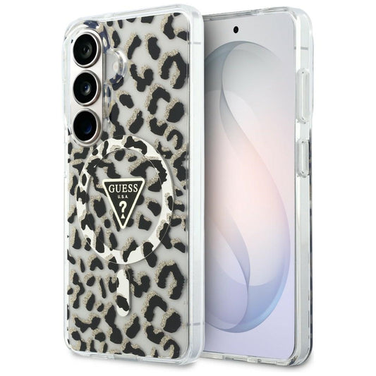 Etui MagSafe dla Samsung Galaxy S26 S942, Guess, IML Leopard Pattern, Czarne