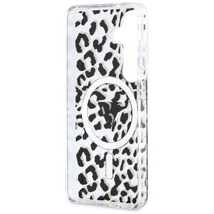 MagSafe Case for Samsung Galaxy S26 S942, Guess, IML Leopard Pattern, Black