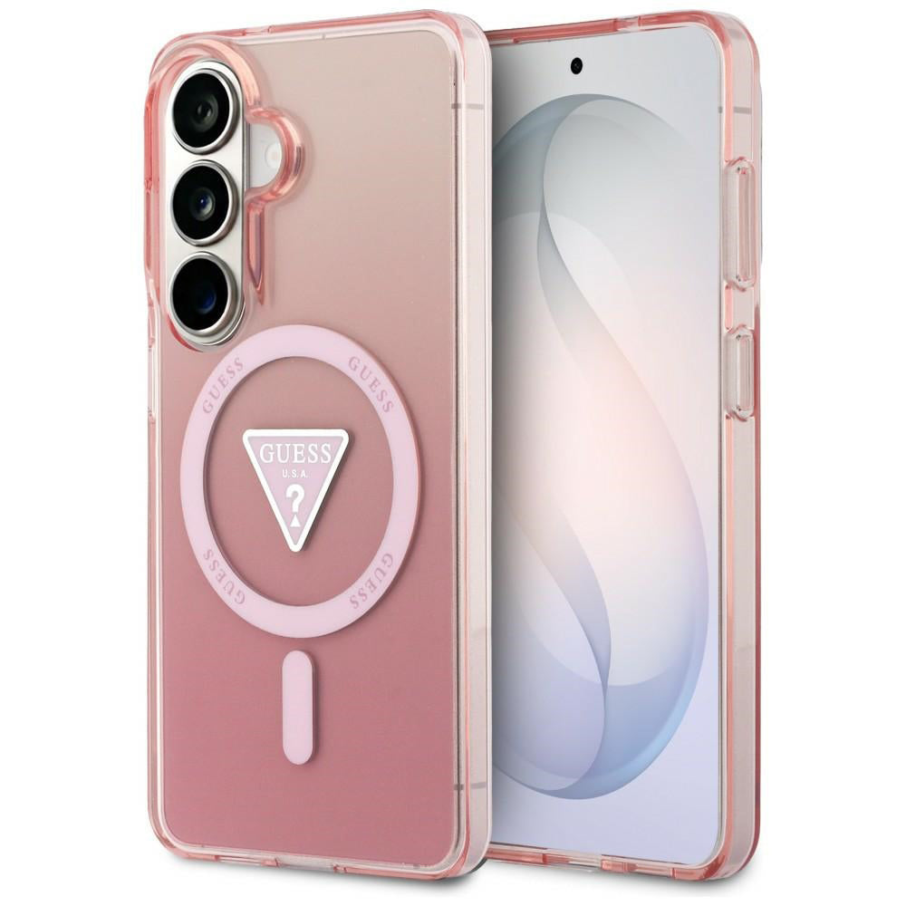 Etui MagSafe dla Samsung Galaxy S26 S942, Guess, IML Gradient Triangle Logo, Różowy