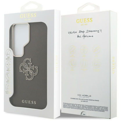 Etui na Samsung Galaxy S26 Ultra S948, Guess, 4G Grained Big and Classic Logo, Brązowy