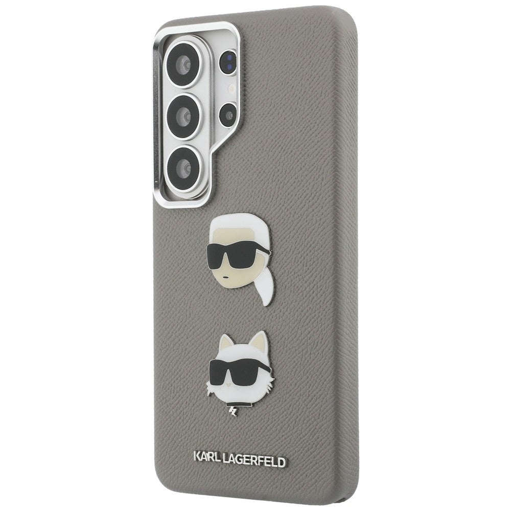 Etui na Samsung Galaxy S26 Ultra S948, Karl Lagerfeld, Saffiano Karl & Choupette's Head Pin, Szare