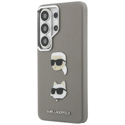 Etui na Samsung Galaxy S26 Ultra S948, Karl Lagerfeld, Saffiano Karl & Choupette's Head Pin, Szare