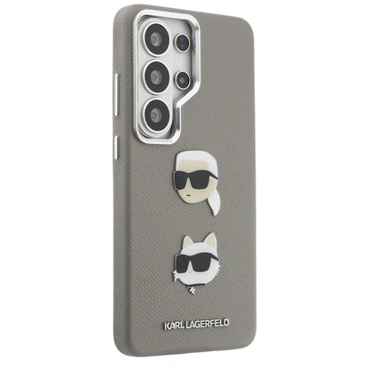 Etui na Samsung Galaxy S26 Ultra S948, Karl Lagerfeld, Saffiano Karl & Choupette's Head Pin, Szare