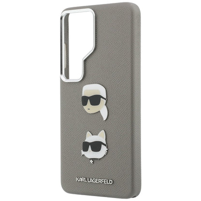 Etui na Samsung Galaxy S26 Ultra S948, Karl Lagerfeld, Saffiano Karl & Choupette's Head Pin, Szare