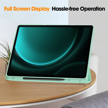 Case for Samsung Galaxy Tab S10+ / Tab S9 FE+ / Tab S9+, Techsuit, Flex Trifold, Matcha Green