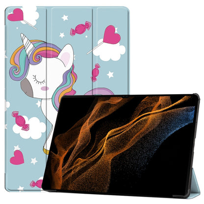 Etui na Samsung Galaxy Tab S10 Ultra / Tab S9 Ultra / Tab S8 Ultra, Techsuit, FoldPro Unicorn, Wielokolorowe