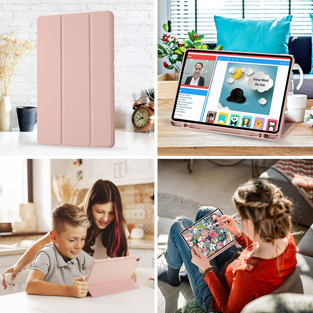 Etui na Samsung Galaxy Tab S6 Lite (2024) / Tab S6 Lite (2022) / Tab S6 Lite (2020), Techsuit, Flex Trifold, Różowe