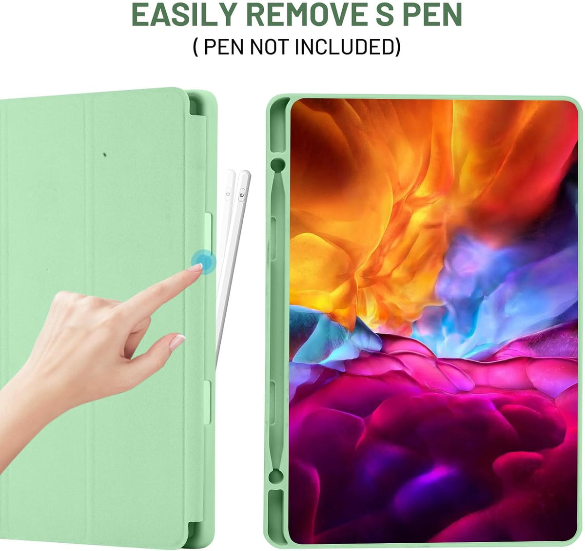 Case for Samsung Galaxy Tab S6 Lite (2024) / Tab S6 Lite (2022) / Tab S6 Lite (2020), Techsuit, Flex Trifold, Matcha Green