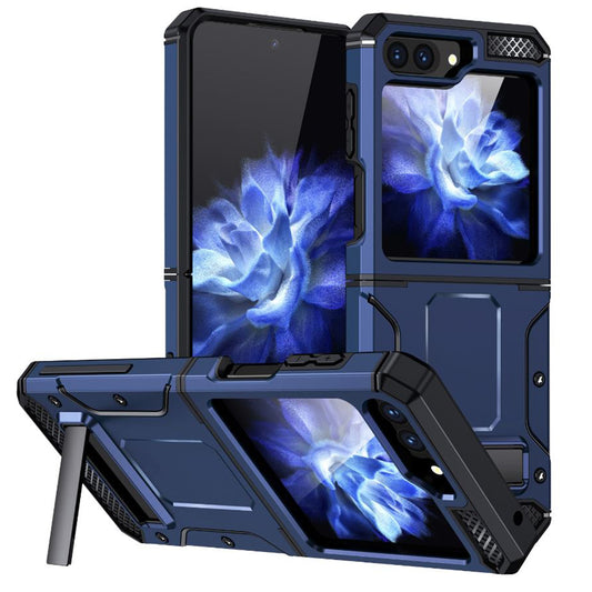 Etui na Samsung Galaxy Z Flip5 F731, Techsuit, Hybrid Armor Kickstand, Niebieskie