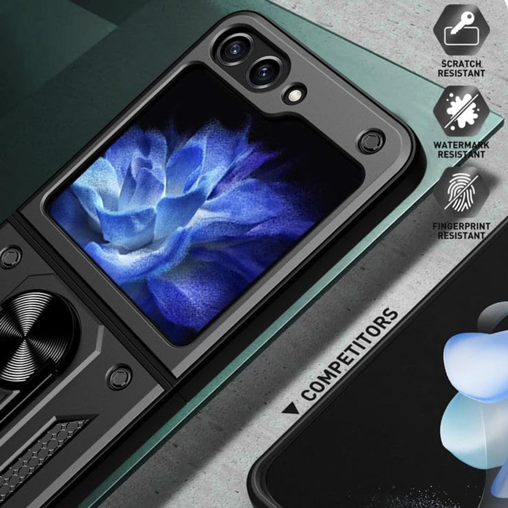 Etui na Samsung Galaxy Z Flip7 FE F761 / Z Flip6 F741, Techsuit, CamShield, czarne