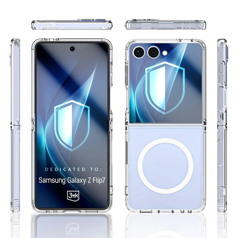 Etui MagSafe do Samsung Galaxy Z Flip7 F766, 3MK, Armor MagCase, Przezroczyste