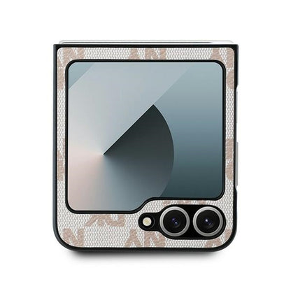 Etui na Samsung Galaxy Z Flip7 FE F761 / Z Flip6 F741, DKNY, Wzór w kratę, Różowy