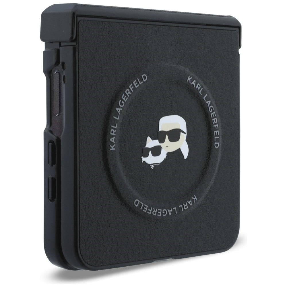 Etui na Samsung Galaxy Z Flip8 F776, Karl Lagerfeld, Karl & Choupette Head Pin, czarne