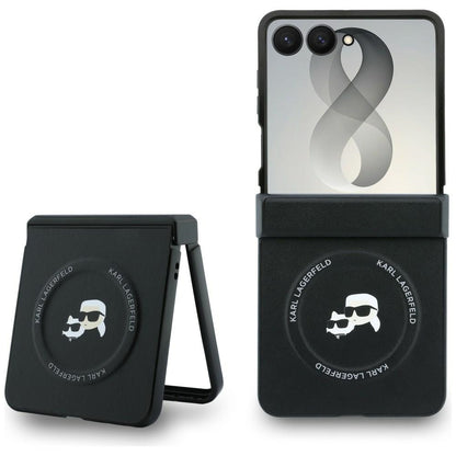Etui na Samsung Galaxy Z Flip8 F776, Karl Lagerfeld, Karl & Choupette Head Pin, czarne
