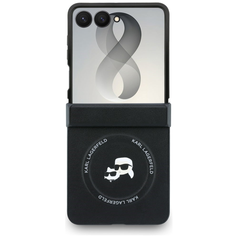 Etui na Samsung Galaxy Z Flip8 F776, Karl Lagerfeld, Karl & Choupette Head Pin, czarne