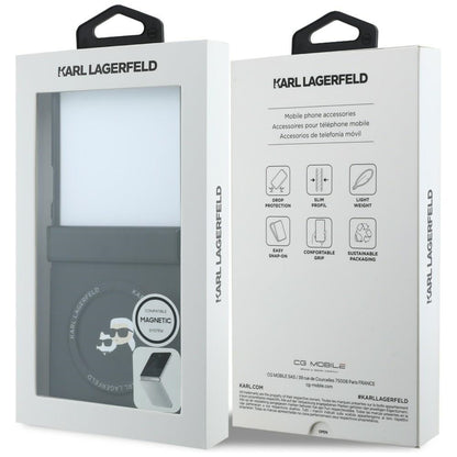 Etui na Samsung Galaxy Z Flip8 F776, Karl Lagerfeld, Karl & Choupette Head Pin, czarne