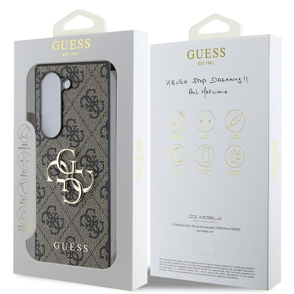 Etui na Samsung Galaxy Z Fold6 F956, Guess, 4G Metal Logo, Brązowy