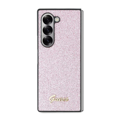 Etui na Samsung Galaxy Z Fold6 F956, Guess, Glitter Script, Różowy
