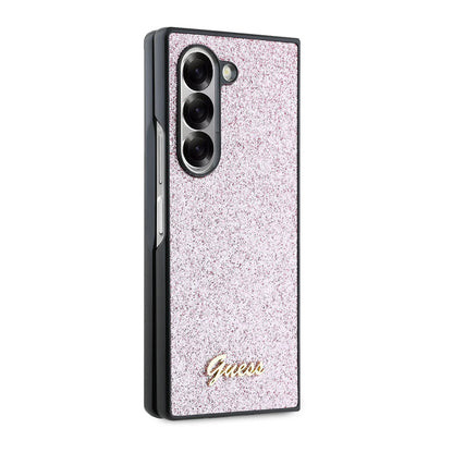 Etui na Samsung Galaxy Z Fold6 F956, Guess, Glitter Script, Różowy