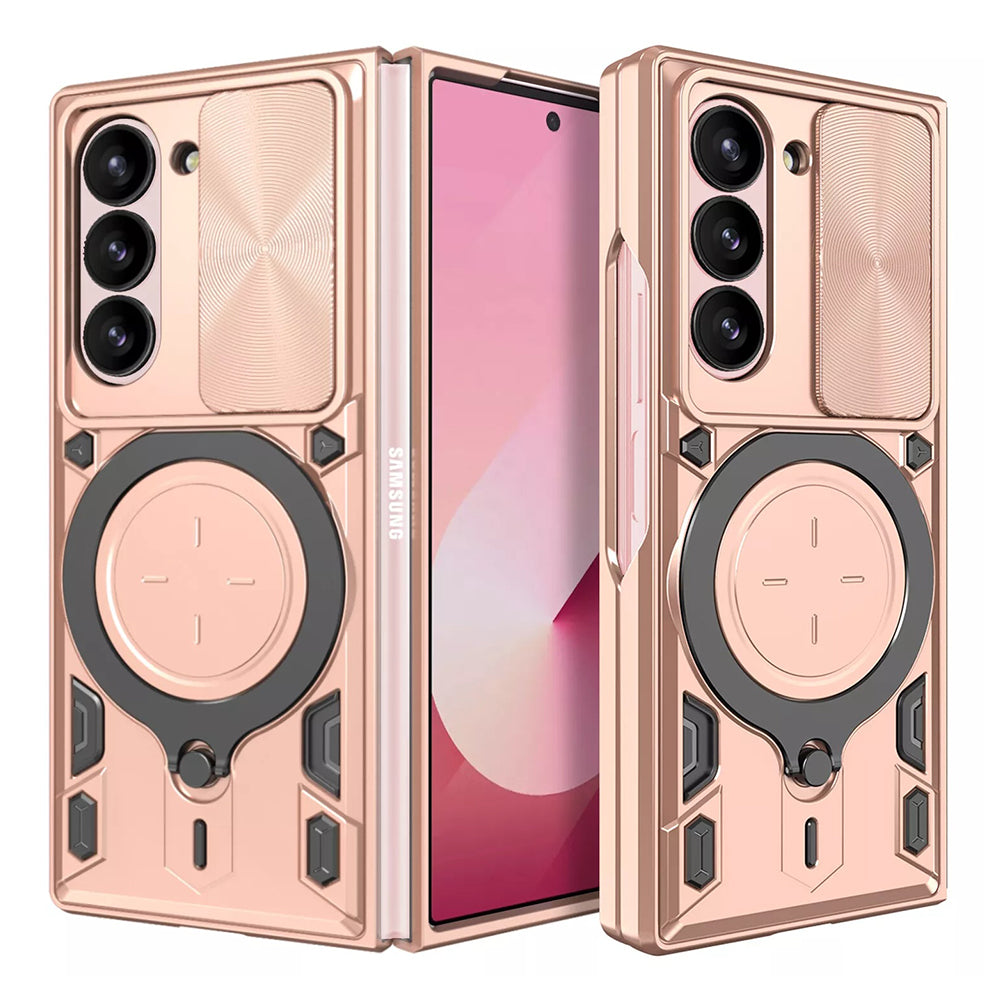 Etui na Samsung Galaxy Z Fold6 F956, Techsuit, CamGuard Pro, Różowo-Złote