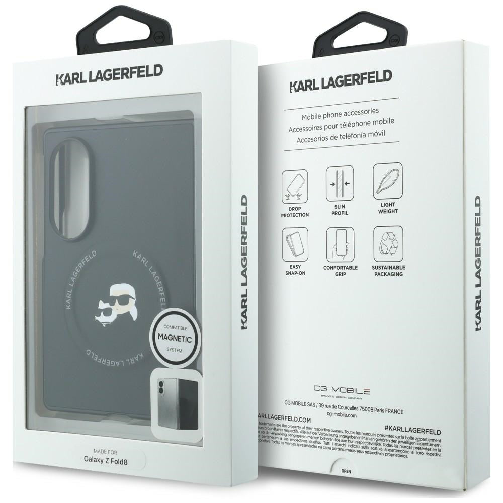 Etui na Samsung Galaxy Z Fold8 F971, Karl Lagerfeld, Karl & Choupette Head Pin, czarne