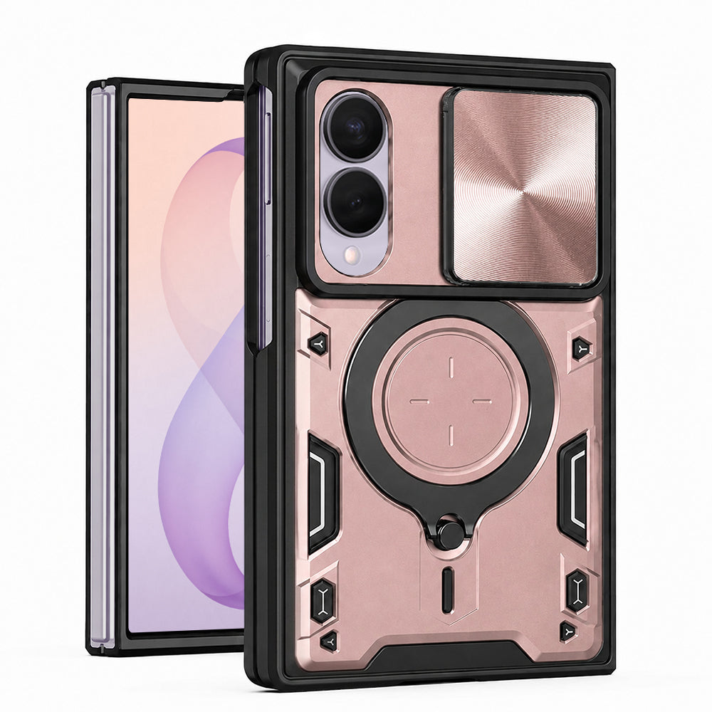 Etui na Samsung Galaxy Z Fold8 F971, Techsuit, CamGuard Pro, Różowo-Złoty