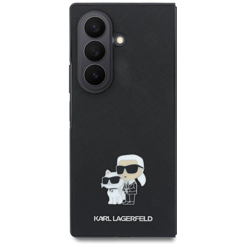 Etui na Samsung Galaxy Z Fold8 Ultra F976, Karl Lagerfeld, Saffiano Karl & Choupette Metal Pin, czarne