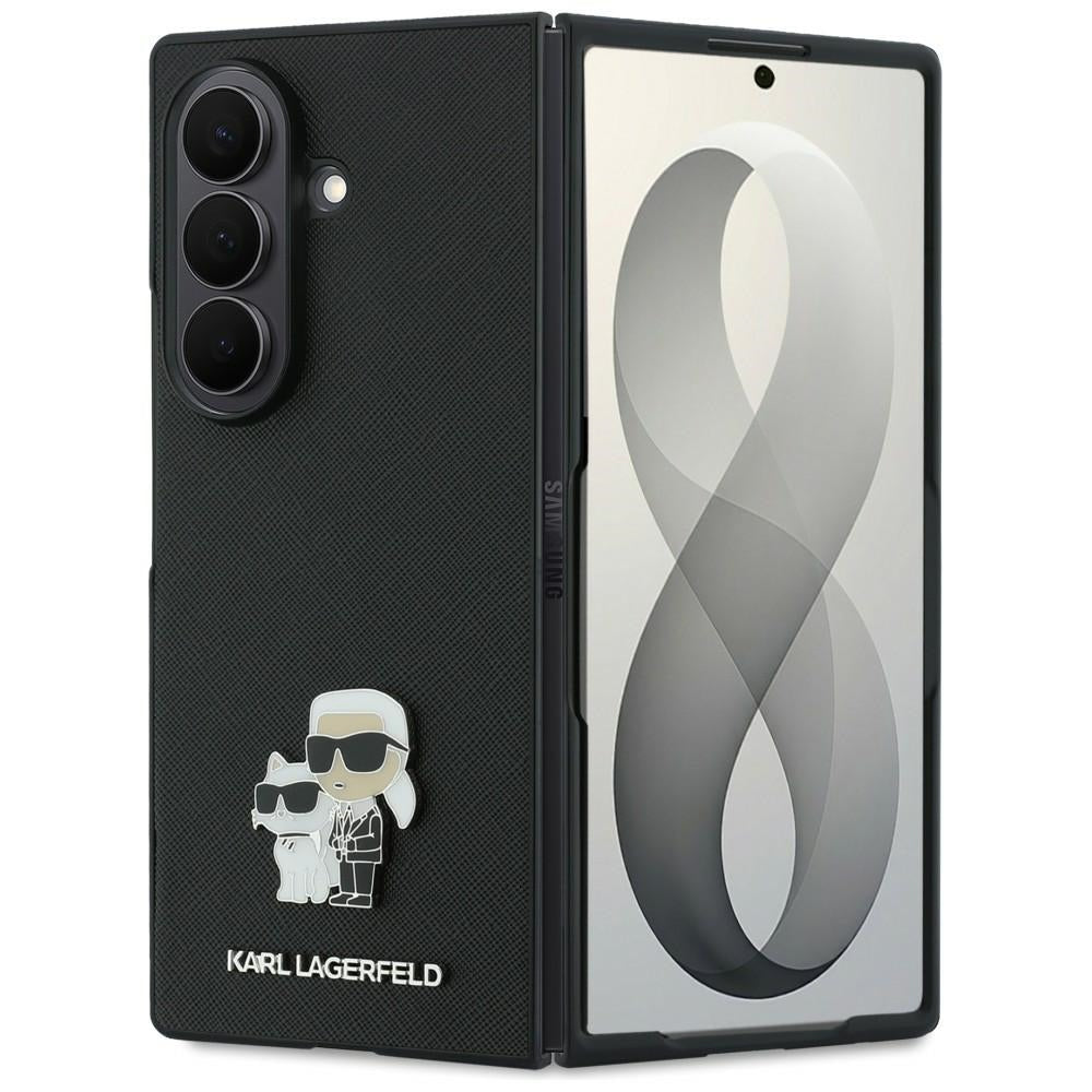 Etui na Samsung Galaxy Z Fold8 Ultra F976, Karl Lagerfeld, Saffiano Karl & Choupette Metal Pin, czarne