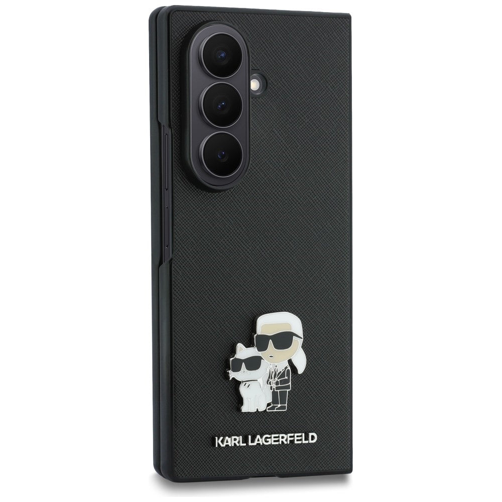 Etui na Samsung Galaxy Z Fold8 Ultra F976, Karl Lagerfeld, Saffiano Karl & Choupette Metal Pin, czarne