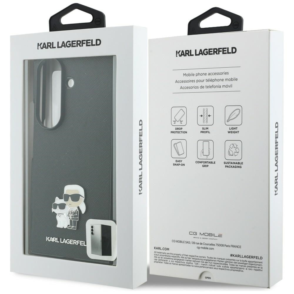 Etui na Samsung Galaxy Z Fold8 Ultra F976, Karl Lagerfeld, Saffiano Karl & Choupette Metal Pin, czarne