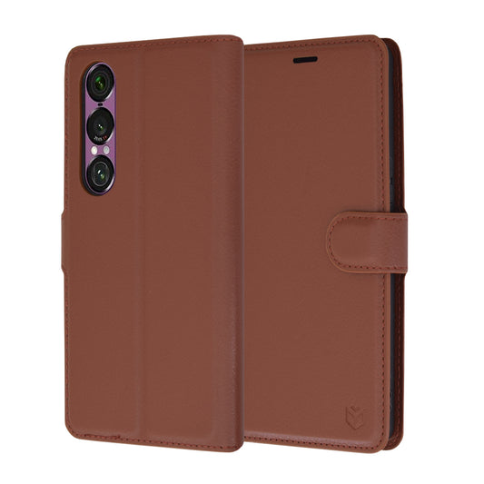Etui na Sony Xperia 1 VI, Techsuit, Leather Folio, Brązowe
