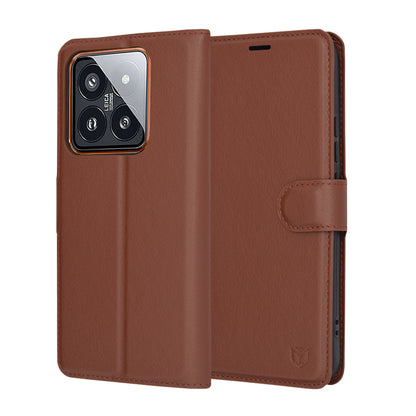 Etui na Xiaomi 14 Pro, Techsuit, Leather Folio, Brązowe