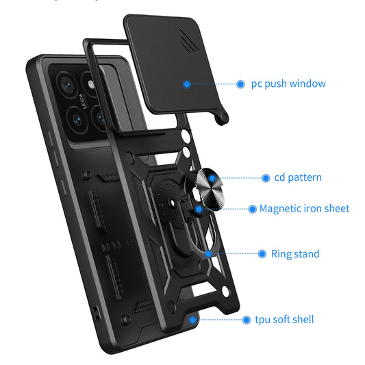 Etui na Xiaomi 14T Pro, Techsuit, CamShield, Czarny