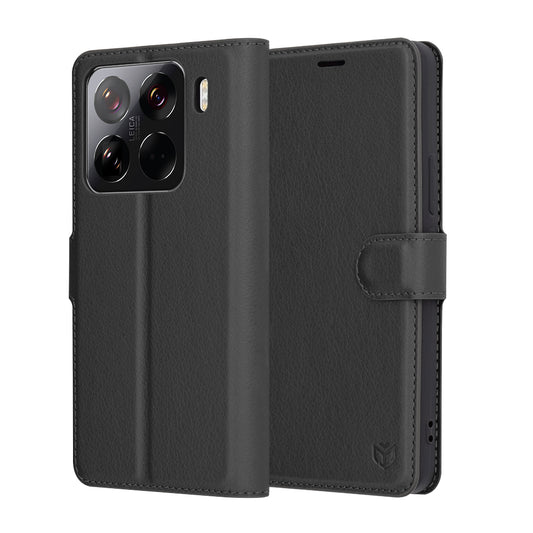 Case for Xiaomi 15 Pro, Techsuit, Leather Folio, Black